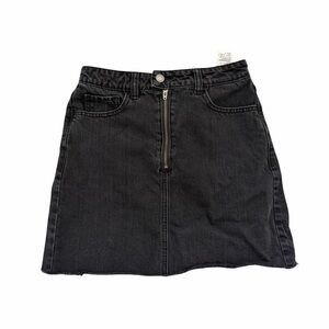 Hollister Black Zip Denim Skirt